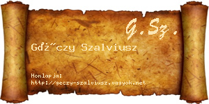 Géczy Szalviusz névjegykártya